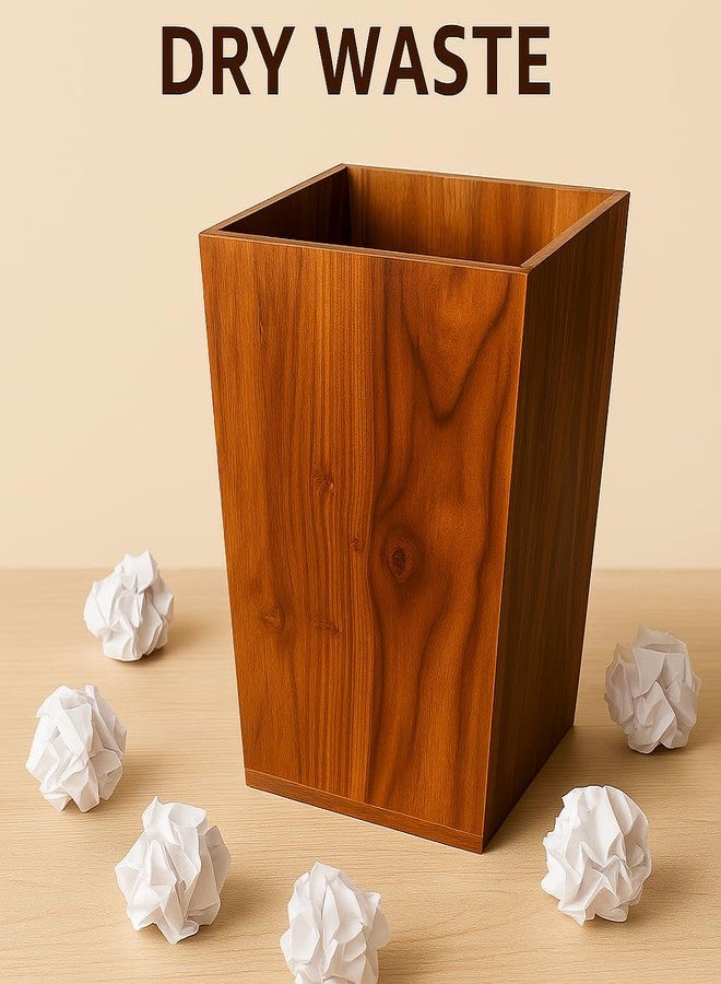 WOODKIT Handcrafted Sheesham Wood Dustbin - Eco-Friendly Wooden Trash Bin for Home, Office, or Bathroom - Stylish and Durable Waste Basket - Rustic Home Decor & Functional Storage Solution - Image 4